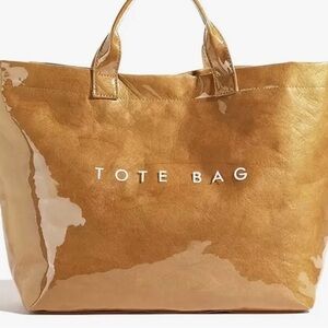 Glossy Camel Tote Bag NWT
